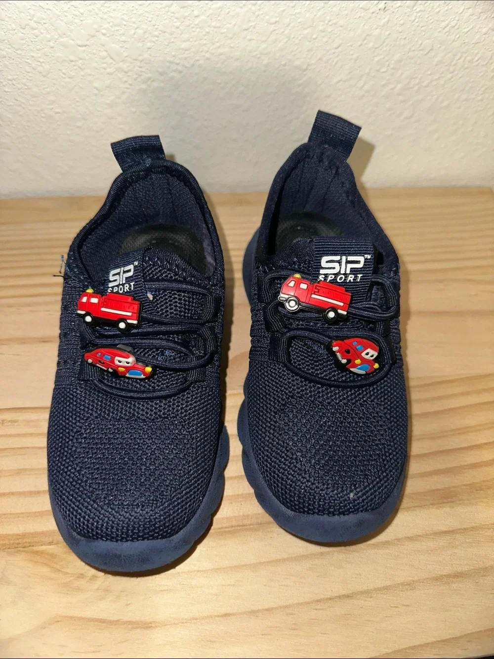 Toddler Size 8 Gray and Navy Blue Mesh Shoes